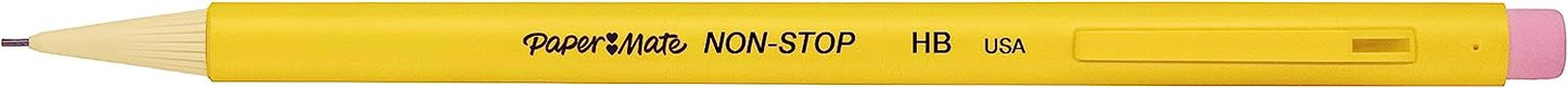 Paper Mate Non-Stop Mechanical Pencil | 0.7mm | HB #2 | Yellow Barrel | 12 Count