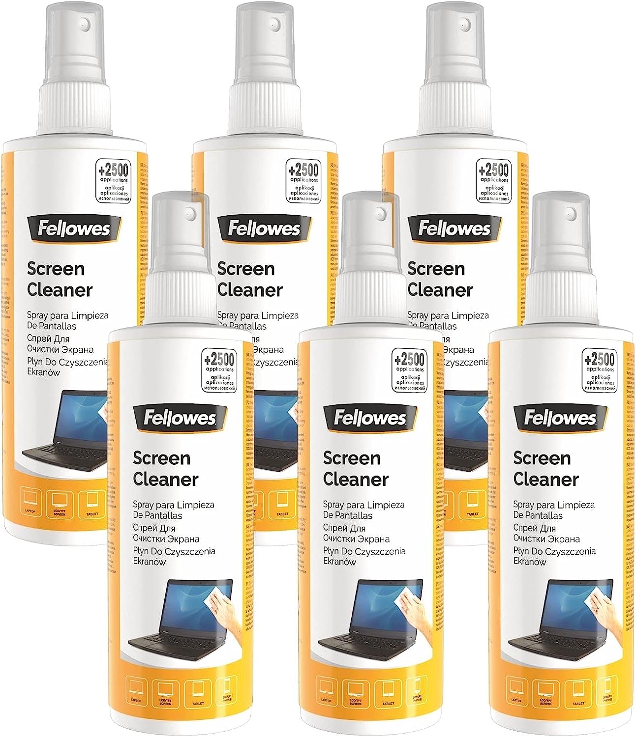 Fellowes 250ml Screen Cleaning Spray - Alcohol Free Screen Cleaning Fluid for Monitor//iPad/Mobile Phone/Tablet/Laptop